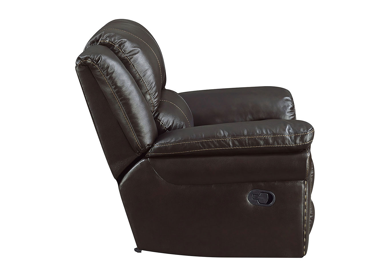 Lisa Chocolate Leather Match Manual Motion Recliner,Taba Home Furnishings